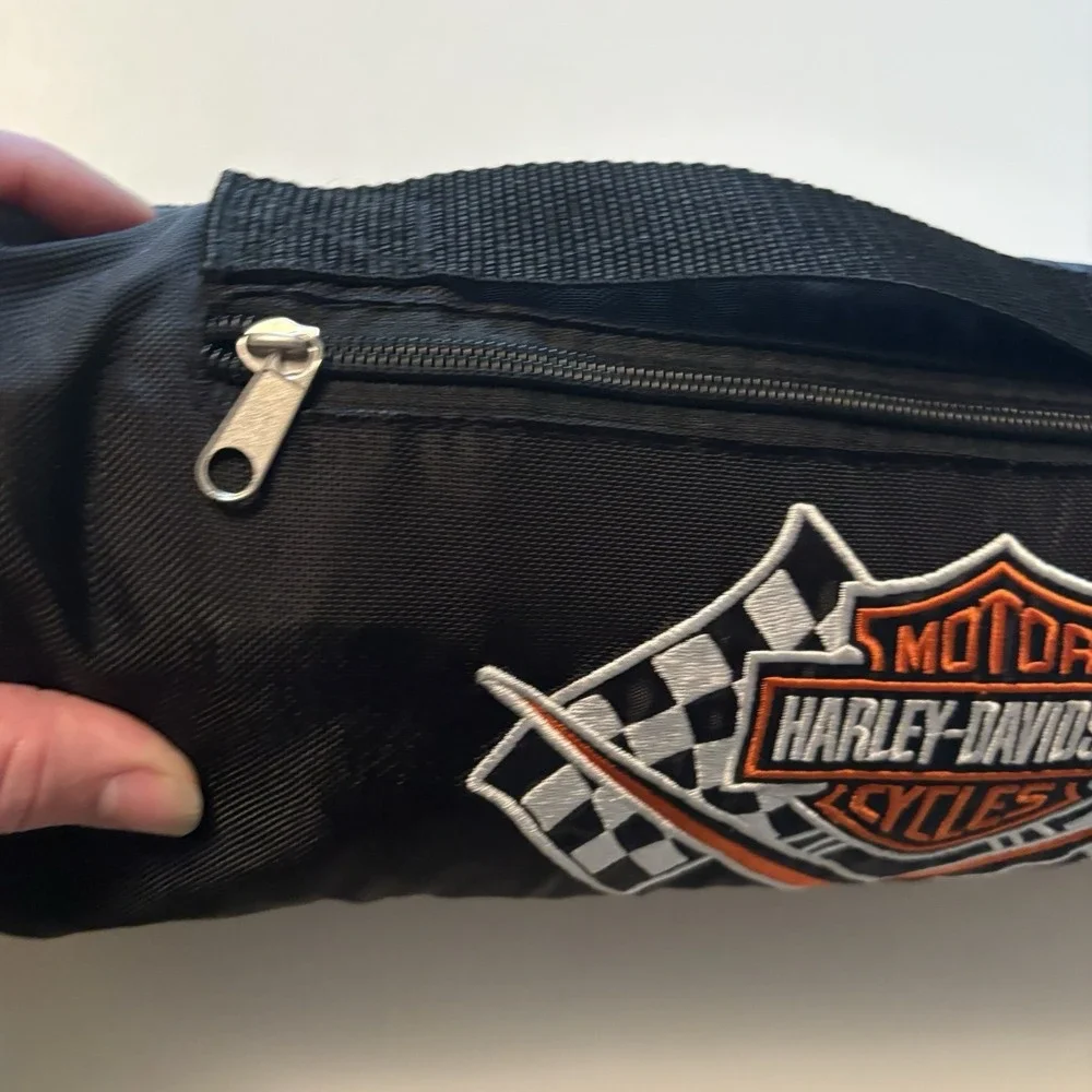 HARLEY-DAVIDSON TRAVEL PICNIC BLANKET TARP W/FELT LINING & GROMMETS Approx 58x54